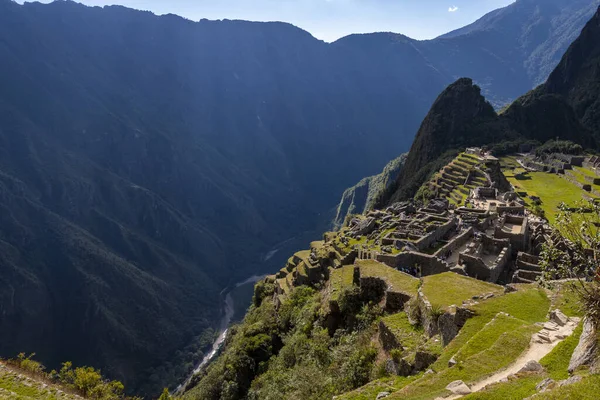 Άποψη Των Ερειπίων Machu Pichu Περού — Φωτογραφία Αρχείου