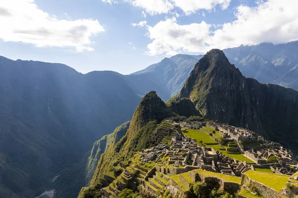 Una Vista Las Ruinas Machu Pichu Perú — Foto de Stock