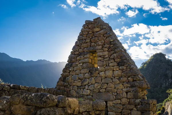 Άποψη Των Ερειπίων Machu Pichu Περού — Φωτογραφία Αρχείου