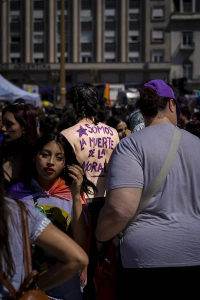 Buenos Aires Argentyna 2019 Ludzie Paradzie Dumy Buenos Aires — Zdjęcie stockowe