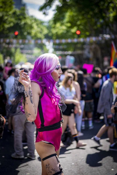 Buenos Aires Argentina 2019 Trans Girl Posing Pride Parade Buenos — стоковое фото