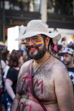 Buenos Aires, Arjantin - 11 / 02 / 2019: Buenos Aires geçit töreninde poz veren insanlar 