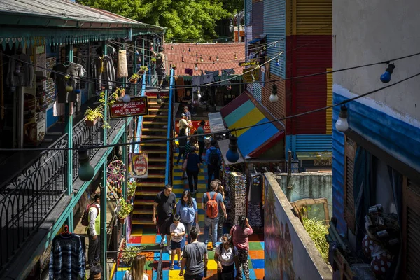 Buenos Aires Argentyna 2019 Kolorowy Obszar Dzielnicy Boca Caminito Ulica — Zdjęcie stockowe