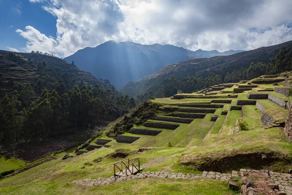 Widok Park Archeologiczny Chinchero Peru — Zdjęcie stockowe