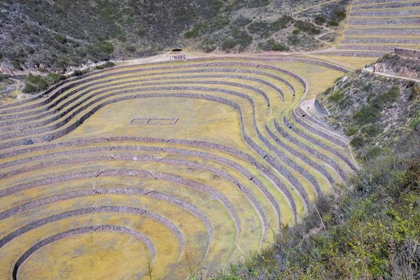 Uma Vista Área Arqueológica Moray Peru — Fotografia de Stock