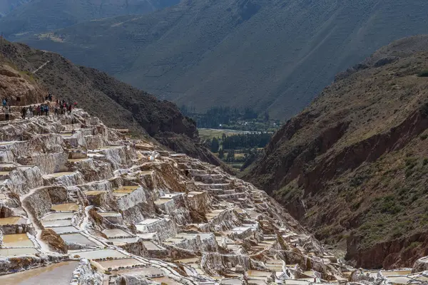 Άποψη Του Maras Saltworks Περιοχή Αυτό Μέρος Είναι Μέρος Της — Φωτογραφία Αρχείου