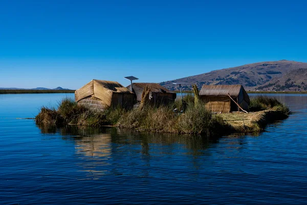 View Floating Islands Uro Natives Puno Peru — Stock Photo, Image