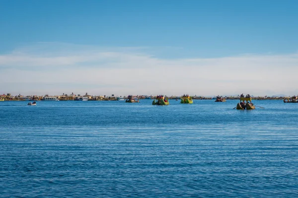 Вид Плавающих Островов Уроженцев Уро Пуно Перу — стоковое фото