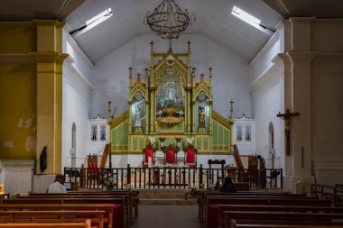 Puno, Peru - 06 / 01 / 2019: Puno 'nun Candelaria Sığınağı' nın iç manzarası