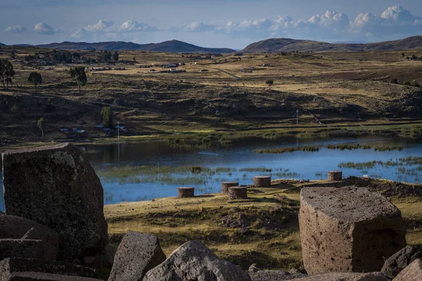 Chullpa Torre Funeraria Cementerio Sillustani Hatuncolla Región Puno Perú — Foto de Stock