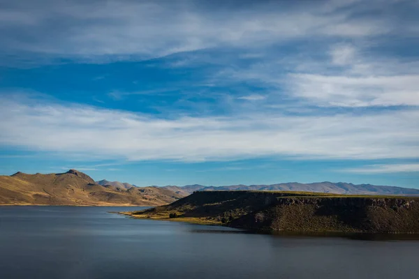 Vista Del Lago Umayo Desde Cementerio Sillustani Hatuncolla Región Puno —  Fotos de Stock