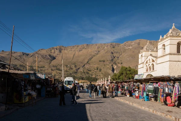 Maca Peru 2019 Widok Kościół Maca Ikona Turystyczna — Zdjęcie stockowe