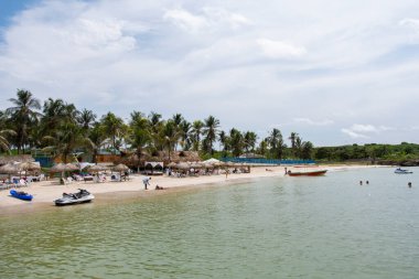 Cartagena de Indias, Kolombiya - 05 / 27 / 2018: Tierra Bomba Adası, Cartagena de Indias, Kolombiya