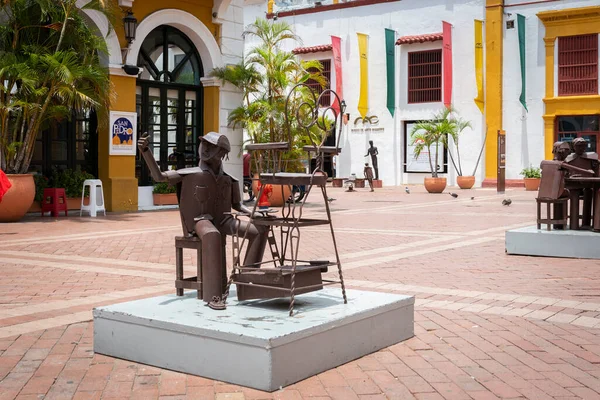 Cartagena Indias Kolumbie 2018 Pohled Náměstí Petra Clavera — Stock fotografie