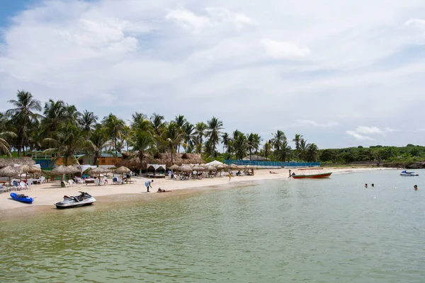 Cartagena Indias Colombia 2018 Una Playa Isla Tierra Bomba Cartagena — Foto de Stock