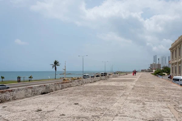 Cartagena Indias Colombia 2018 Una Vista Del Paseo Marítimo Cartagena —  Fotos de Stock