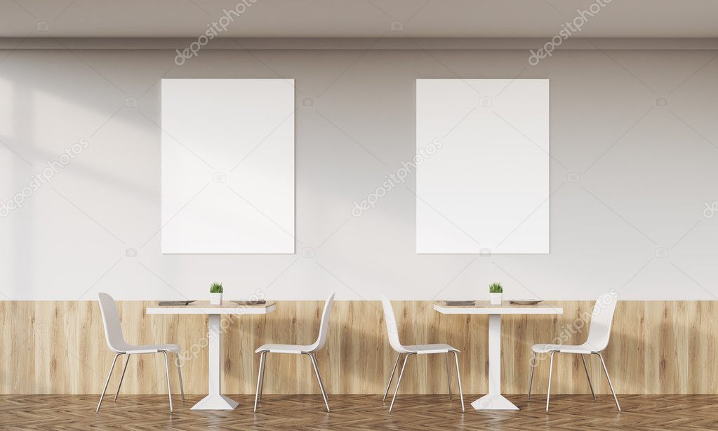 Family cafe with two posters
