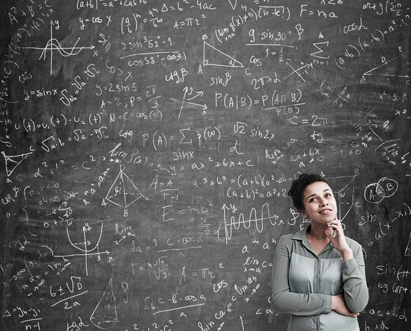 African American woman solving a difficult problem — Stock Photo, Image