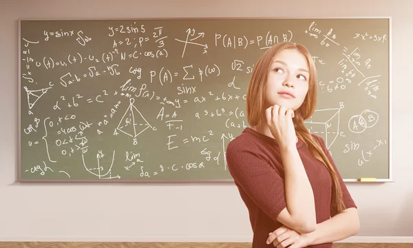 Female math genius portrait Royalty Free Stock Photos