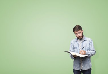 Writing man portrait