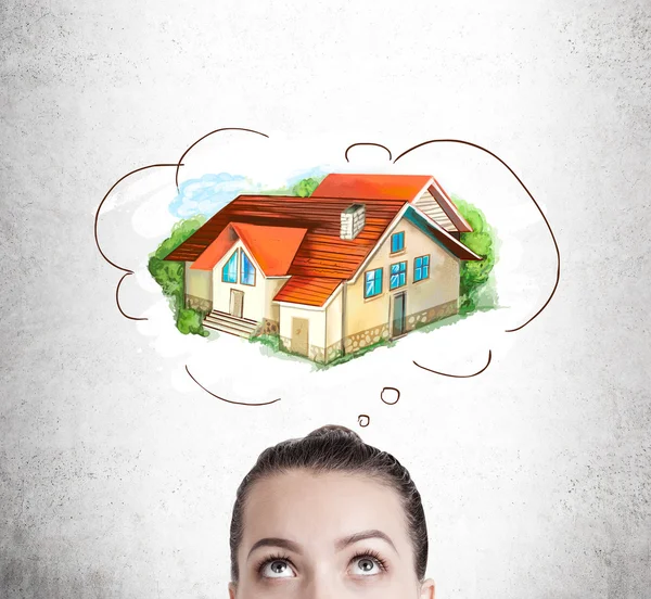 Woman dreaming about her future home — Stock Photo, Image