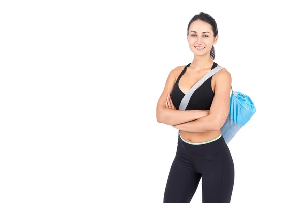 Woman with sport bag — Stock Photo, Image