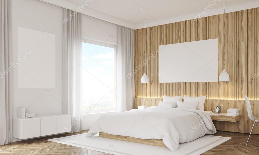 Corner View Of Bedroom With Shelves Stock Photo