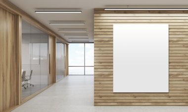Posterli toplantı odaları ve koridor