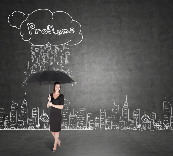 Mujer protegida de problemas — Foto de Stock