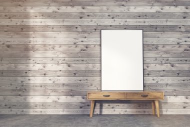 Dikey poster dar tablo üzerinde