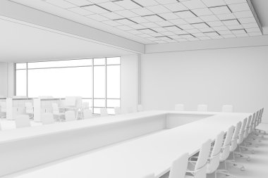 Office ile büyük pencere yan görünüm