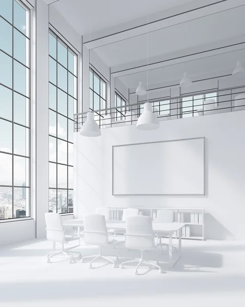 Kontor med vit horisontell affisch — Stockfoto