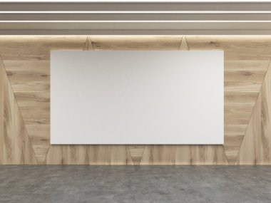 Ahşap duvarda yatay poster