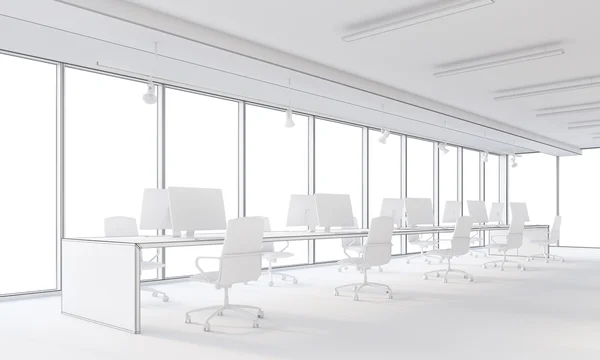 White and open space office — Zdjęcie stockowe