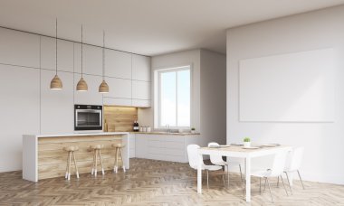 Mutfak fırın ve pencere yan görünüm