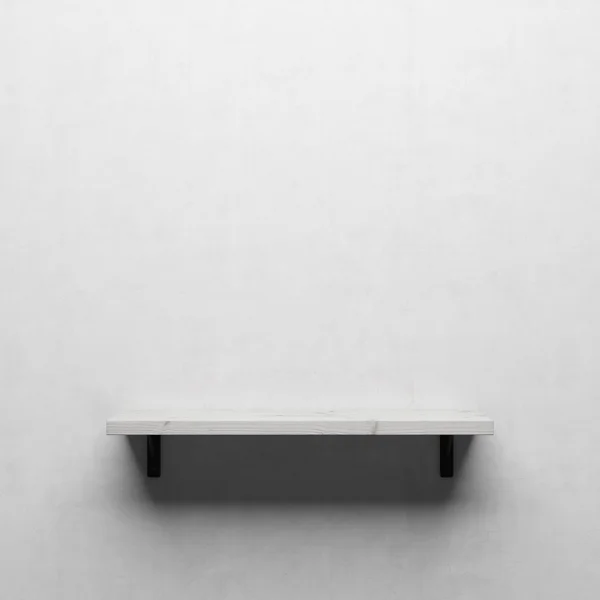 白い壁に白い木製の棚 — ストック写真