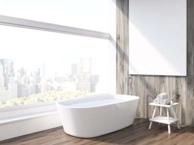 Banyo küveti ve panoramik pencere
