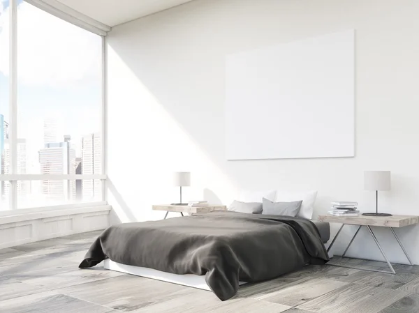 Zbliżenie na łóżku w nowoczesnym mieszkaniu — Zdjęcie stockowe
