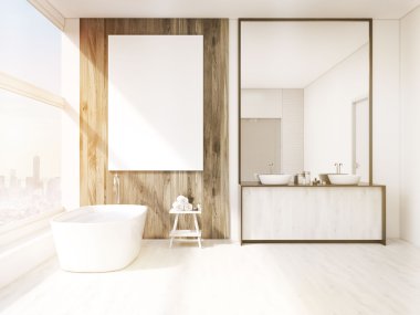 Güneşli banyo iç ayna ile