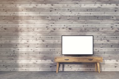 Geniş ekran Tv dar masaya ayarla.