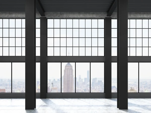 New York view through loft window — Stock Photo, Image