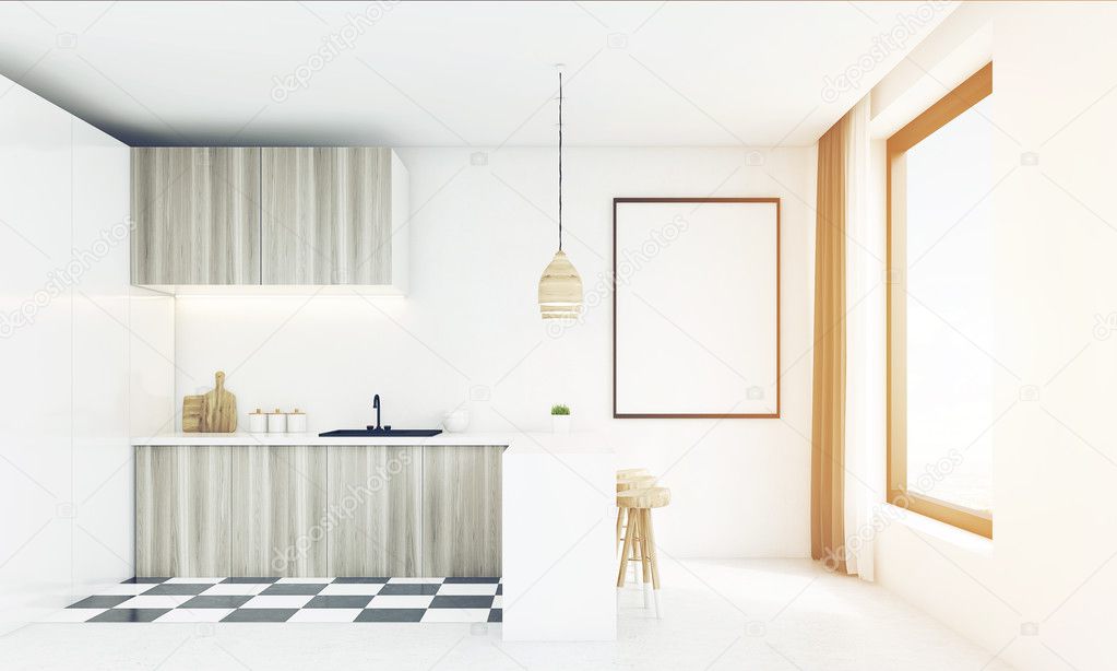 Modern konyha fehér tónusú fa lámpa — stock fotó © denisismagilov ...