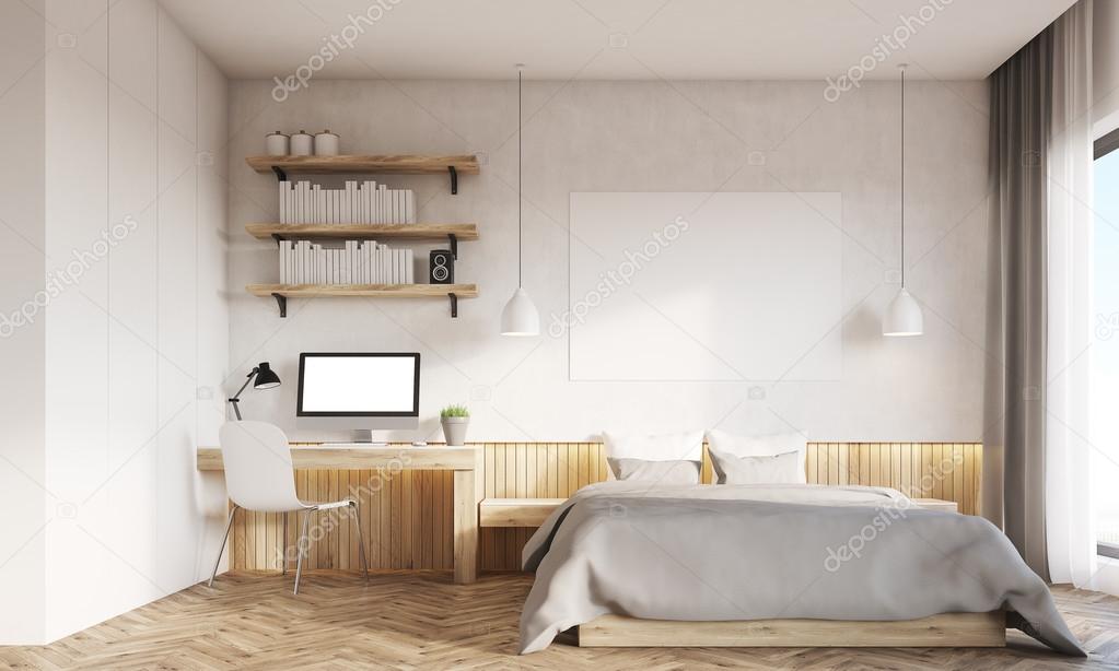 Front View Of Home Office And Master Bedroom With Two