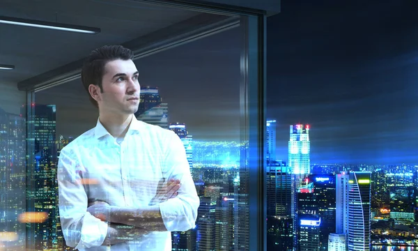 Businessman looking at Moscow City — Stock Photo, Image