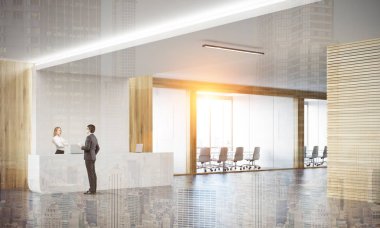 Adam ve resepsiyonist Office