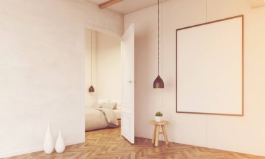 Koridor, yatak odası, bir belirti ile tonda