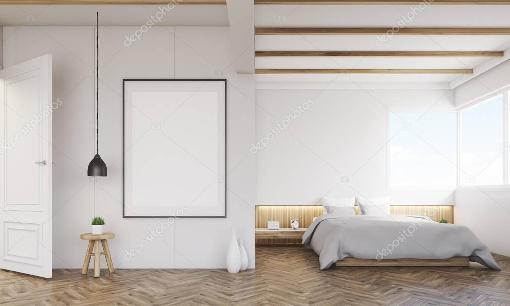 Slaapkamer met zitbank en ingelijste poster — Stockfoto ... Slaapkamer met zitbank en ingelijste poster — Stockfoto ...