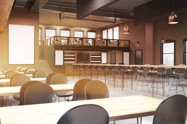 Çatı kafe bar standı ve tahta tonda,