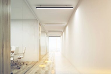 Office boş duvar ve Toplantı Odaları, satır ile ön veiw t