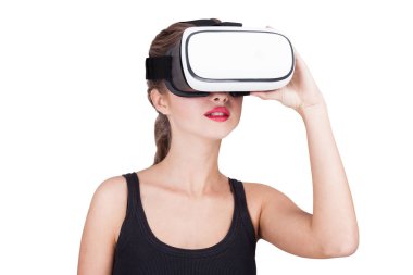 Vr gözlük giyen genç kız